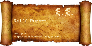 Reiff Rupert névjegykártya